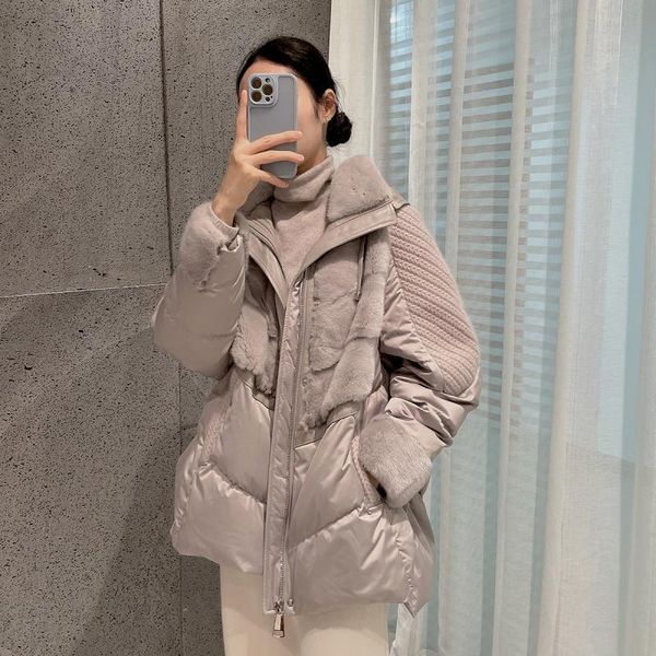 Casaco de pele de vison real com capuz feminino jaqueta casacos outono inverno 2022 natural casaco de pele de vison luxo roupas quentes tamanho s m l xl