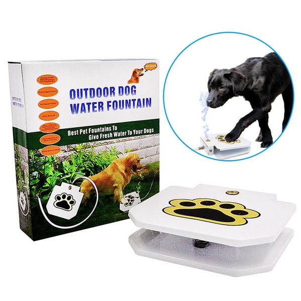 Pedal de água potável para alimentação de animais de estimação, fonte para jardim de cães, automático, dispensador de água para cães ao ar livre