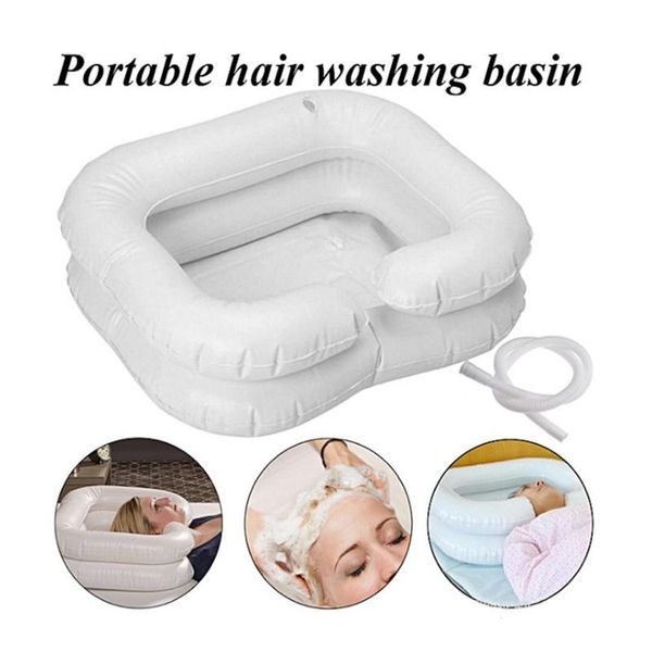 Badewannen Haarwaschbecken Shampoo Tragbares Erste-Hilfe-Pflegetablett Conditioner Behinderte im Bett Aufblasbare Altenpflege PVC mit Ablaufschlauch