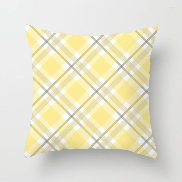 Kissenbezug Luxus Schottisches Tartan Plaid Dekokissen Home Decor Geometric Gingham Check Kissenbezug Sofa Quadratischer Kissenbezug