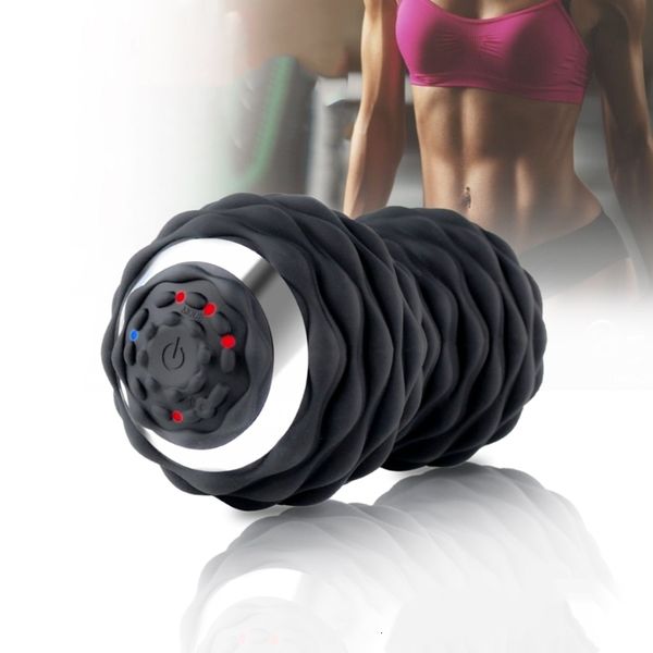 Fitness Balls Elektrikli titreşimli fıstık topu kas rahatlatıcı ev spor salonu yoga şarj edilebilir portatif masaj masajı rulor dropship 230503