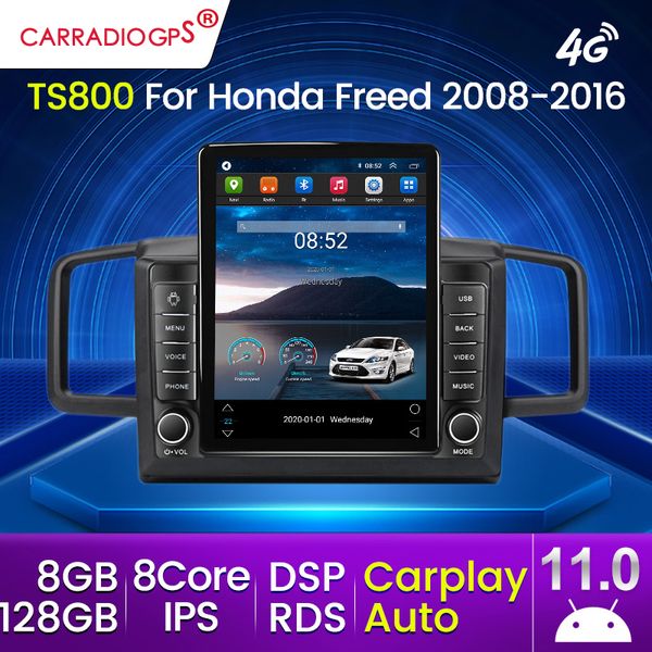 128G Android 11 Car DVD Multimedia Video Player для Honda Freed 2008-2016 Navigation GPS DSP 4G BT WiFi 2 DIN Radio NO DVD
