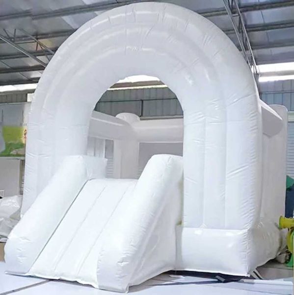 10x8x8ft Kids Commercial White Bounce House Свадебный надувный надувный радужный бодрый замок пастель для подпрыгивания джамперских игр для вечеринок на день рождения