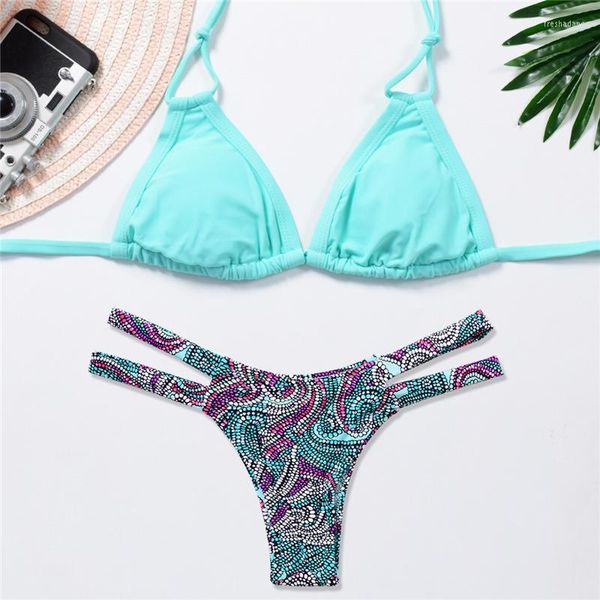 Menas de banho feminina estampa floral biquíni push up swimshath vintage para mulheres retro maiô de maiô bilomar roupas de praia acolchoadas de natação