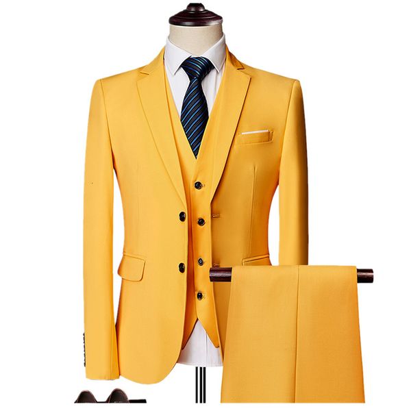 Erkek Suit Blazers Mens Resmi Sarı Beyaz Yeşil Kırmızı Pembe Takım Setleri Fashion Business Sıradan Ziyafet Erkekler Düğün Takımları Artı Boyut 6XL 5XL 230503