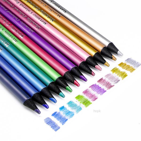 Altre penne 12 colori matite colorate metallizzate disegno schizzi set colori da colorare Brutfuner professione materiale artistico per artista 230503