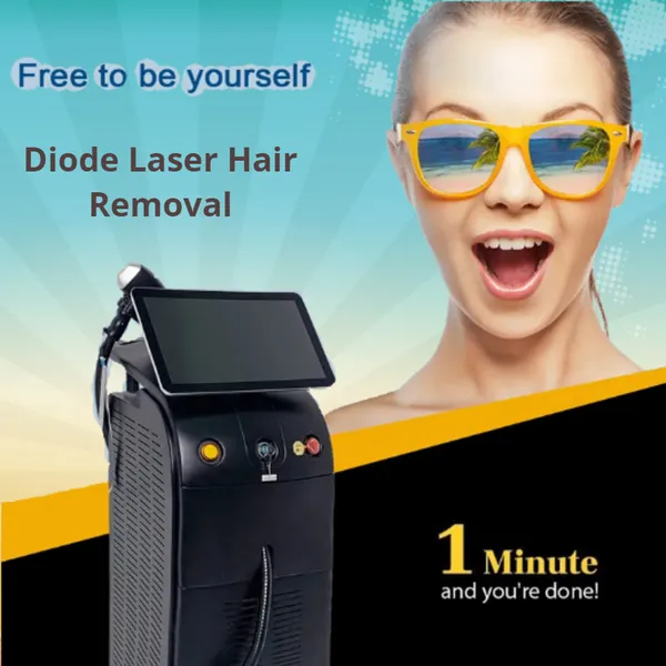 Depilazione laser professionale leggera a diodi Ice Titanium Face Depilatore elettrico indolore Ice Platinum 755nm 808nm 1064nm Tripla lunghezza d'onda