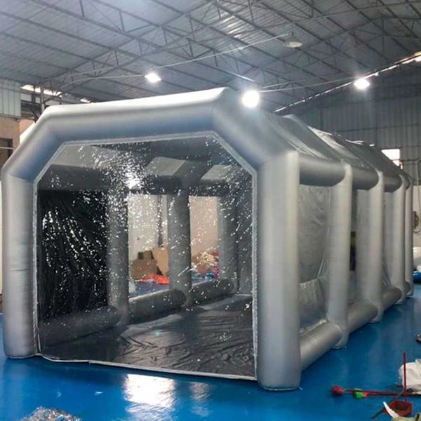 6x4x3m Durável Oxford Inflatable Spray Pintura cabine para barra retângulo de carro Tinting com filtros e 2 sopradores para manutenção sto