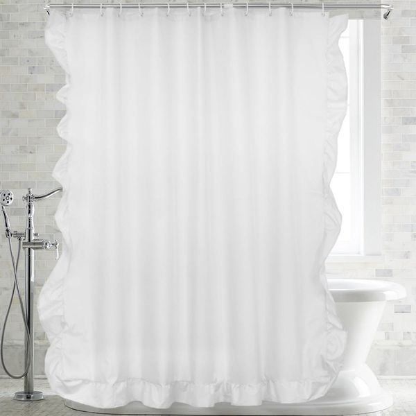 Tende YoungSeaHome Tenda da doccia in pizzo bianco Tenda da bagno per bagno Tenda da bagno in poliestere antimuffa Elegante decorazione per la casa
