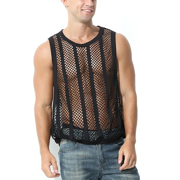 Camicia per canotte maschili ropa hombre abbigliamento mesh top palestra sexy debardeur hommes basket 230428