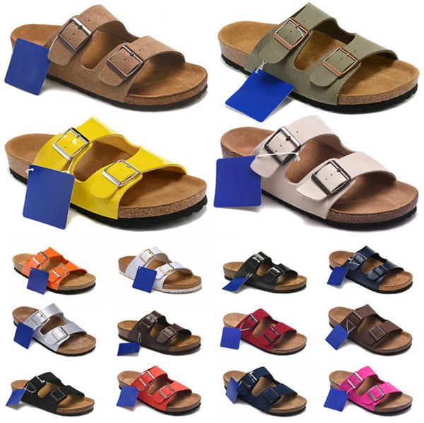 Sandálias 2023 Designer Birks Mens chinelos Arizona Slippers pretos Branco marrom camurça vermelha cobra de couro de homens homens Sapatos de praia Motivo