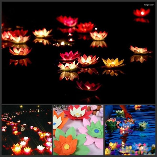 Fiori decorativi 30pcs/lotto candele di San Valentino Lanterns Wishing Water Flower Floating Lantern Lamp Lampad Ornament