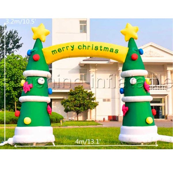 4m Lnflatable Arch Christmas Tree Archway com soprador incluído para venda 4mW