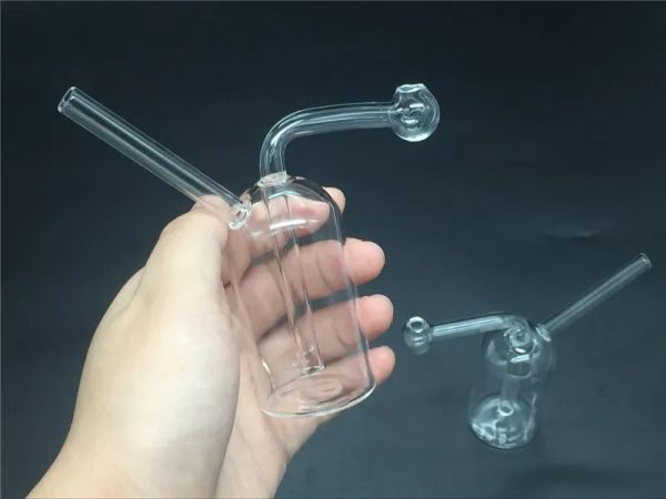 Ucuz mini cam yağ brülör su bong dab yağ platformları su bongs küçük yağ brülör su borusu bong külü yakalayıcı mini nargile