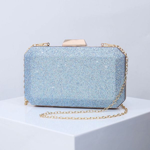 Вечерние сумки Sky Blue Fall Dambags Bling Свадебное сцепление Уникальные роскошные дизайнерские кошельки для женщин для женщин перекрестная сумка через плечо 230503