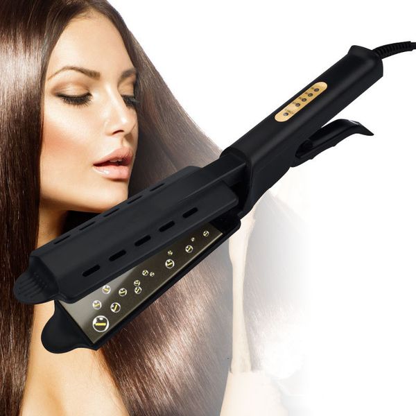 Irons de curling alisadores de cabelo quatro marcha Ajuste de temperatura Cerâmica Turmalina Ionic Ferro plano para mulheres amplia o painel 230504