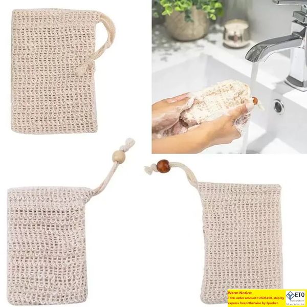 3style Peeling-Mesh-Beutel-Beutel für Dusche Körpermassage Scrubber Natürliche organische Ramie-Seifentasche Sisal Saver Luffa Feuchtigkeitsspendend