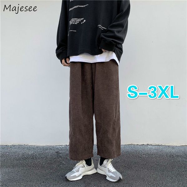 Pantaloni da uomo Uomo Casual Plus Size 3XL Solido Pantaloni dritti in velluto a coste Maschili larghi Ins Chic Elastico in vita Trendy Stile coreano Streetwear 230503