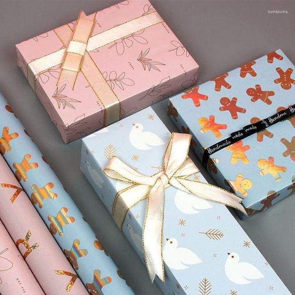 Confezione regalo 5 pezzi Carta velina da imballaggio natalizia impermeabile Confezione regalo fai-da-te Confezione di alta qualità e marchio