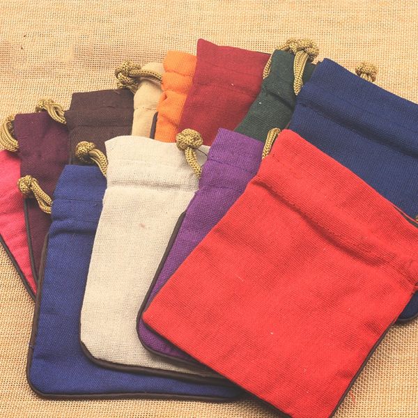 I piccoli sacchetti su ordinazione dei monili del panno di cotone del cordone comerciano i sacchetti di tela normali del regalo del braccialetto all'ingrosso 50pcs/lot