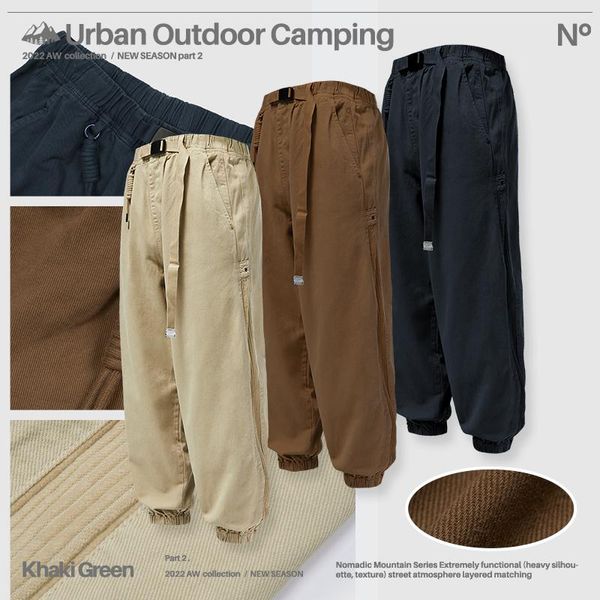Hosen Inflation Outdoor Khaki Cargo Jogger Hosen Männer hochwertige elastische Taille Baumwollschienenhose mit Gürtel