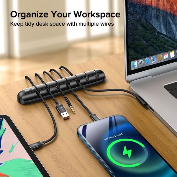 Kabel-Organizer Management Drahthalter Flexible USB-Kabelaufwicklung Ordentliche Silikon-Clips für Maus-Tastatur-Kopfhörer-Schutz-Organisatoren