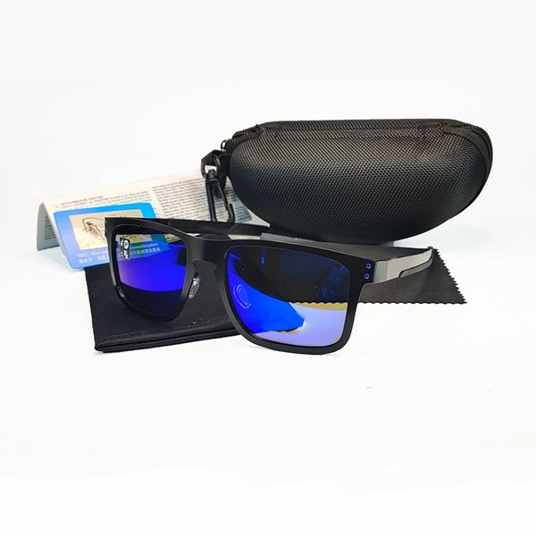 Óculos de sol para homens Mulheres Brand Metal Frame Modelo 4123 Eyewear Outdoor Caminhada Pesca de pesca de óculos polarizados mais cor com estojo