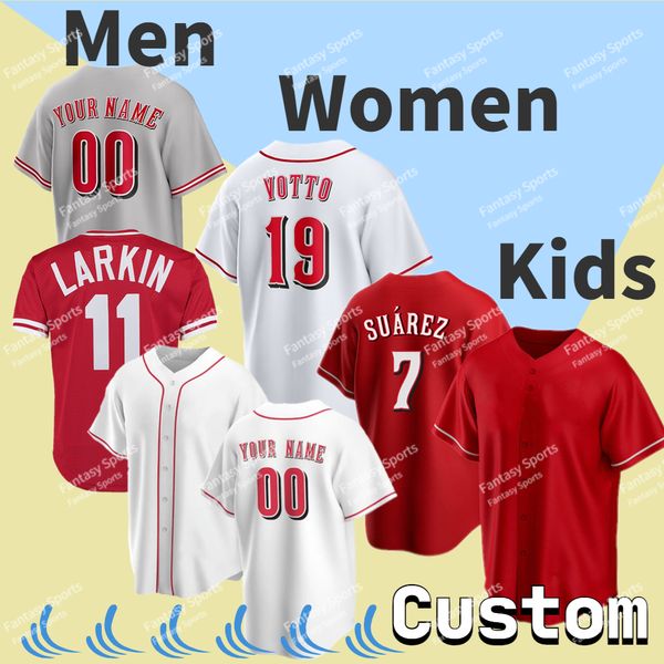 Custom 27 Kevin Newman Baseball Jersey Wil Myers Joey Votto Jonathan India Nick Senzel Hunter Greene Johnny Bench Tyler Stephenson Matt Reynolds Jake Fraley