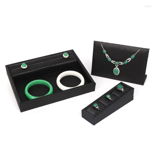 Sacchetti per gioielli Supporto per anello con display smussato nero spazzolato per bracciale con orecchini femminili Supporto per organizzatori di gioielli per vetrine pendenti