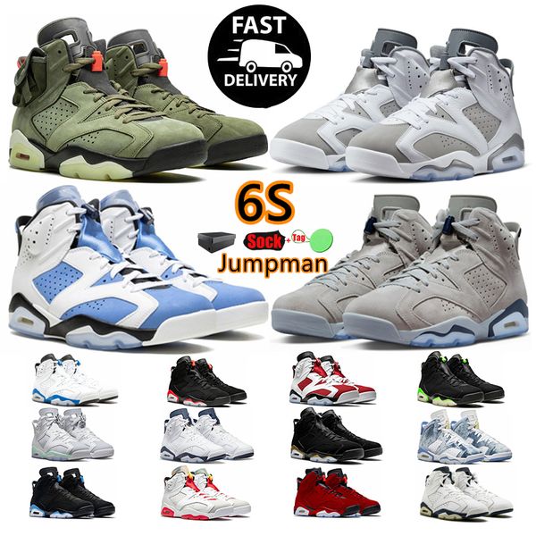 Sapatos de basquete Jumpman 6 6s Cool Grey Toro University Azul Vermelho Oreo Georgetown Midnight Navy Cactus Jack Black Infravermelho Mens Treinadores Esportes Ao Ar Livre Sapatilhas 36-47