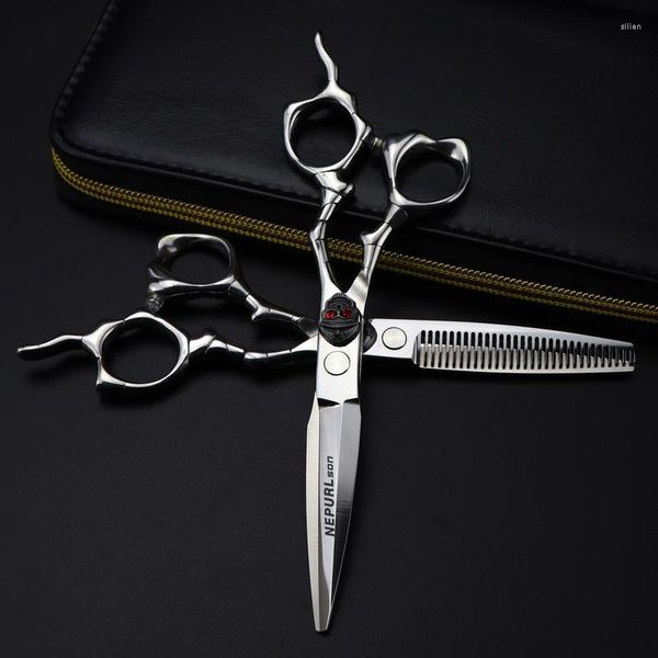 Tesoura de corte de cabelo de polegada tesoura de alta qualidade barbeiro de cabeleireiro profissional tesouras de salão