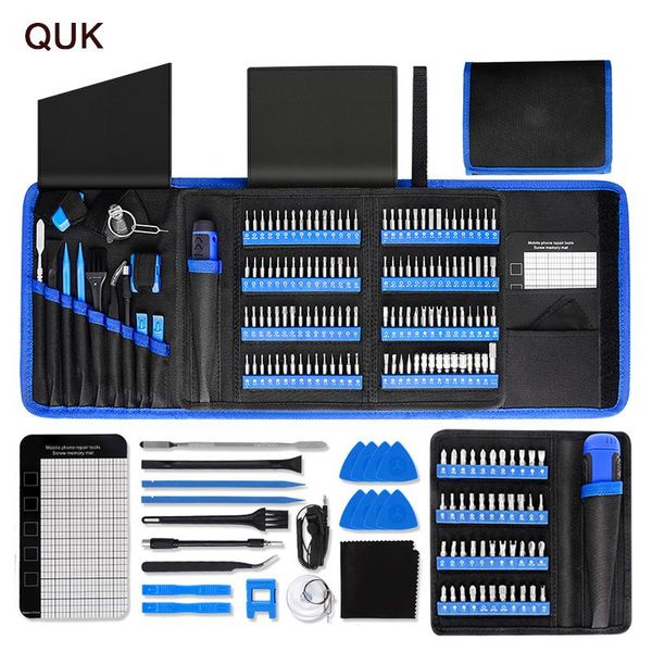 Conjunto de chaves de fenda de precisão Schroevendraaier QUK 190 em 1 Kit de bits de chave de fenda Phillips com fenda Torx magnética para ferramentas manuais de reparo de telefone laptop