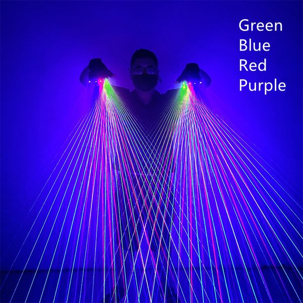 Outras festa festivas fornecem magicool verde azul azul vermelho roxo rgb luvas a laser DJ LED Light Par de luz recarregável Concerto de bateria Growing Dance Props 230504