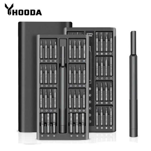 Schroevendraaier YIHOODA Conjunto de chave de fenda de precisão Magnética Torx Hex Phillips Chave Parafuso Mini Driver Bits 63 em 1 Ferramentas manuais para reparo de telefone celular