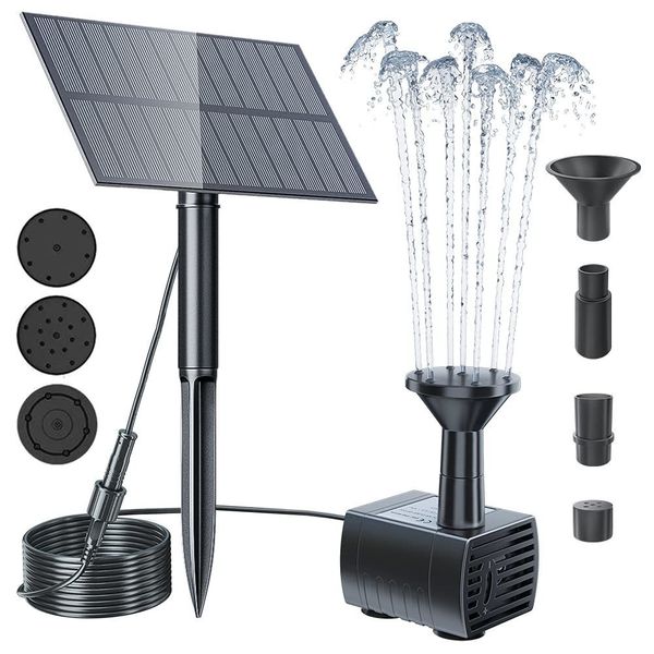 Decorações de jardim Kit de bomba de fonte solar com água com água movida a água para o banho de pássaro Backyard Pool 230504