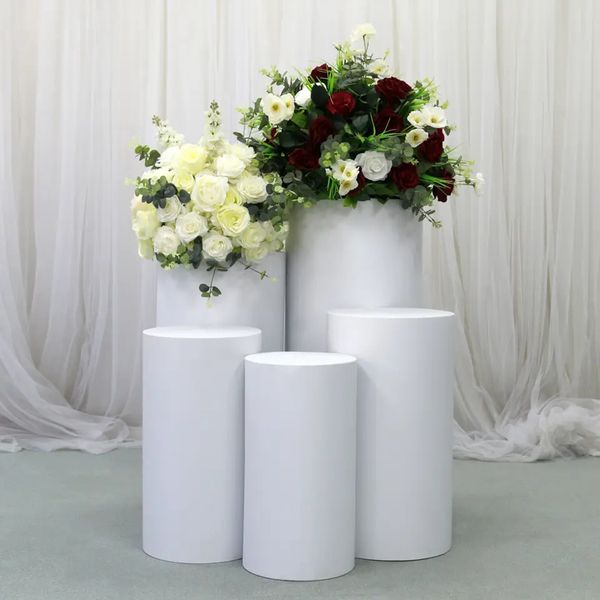 Weißer Acryl-Sockelständer für Hochzeitsfeier-Dekoration, runder Sockel, Zylindersockel, Hochzeitstorte, Blume imake874