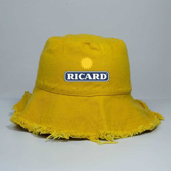 Chapéus de aba larga Raw Edge RICARD Bucket Hat Senhoras Bob Ricard Chapéu de pesca de praia Esportes ao ar livre Pull Up Chapéu de pescador Chapéu Panamá Atacado J230503