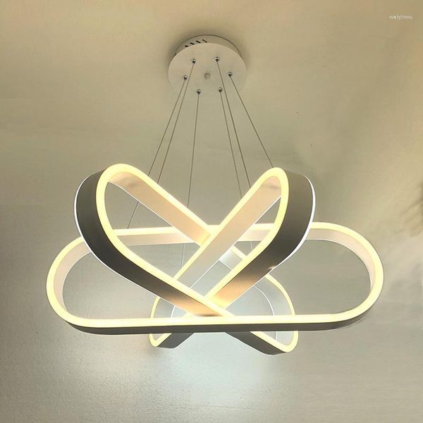 Lampade a sospensione Runway Luci a LED in alluminio Lampadari da ristorante personalizzati in stile europeo semplice a tre cerchi Lustri da cucina
