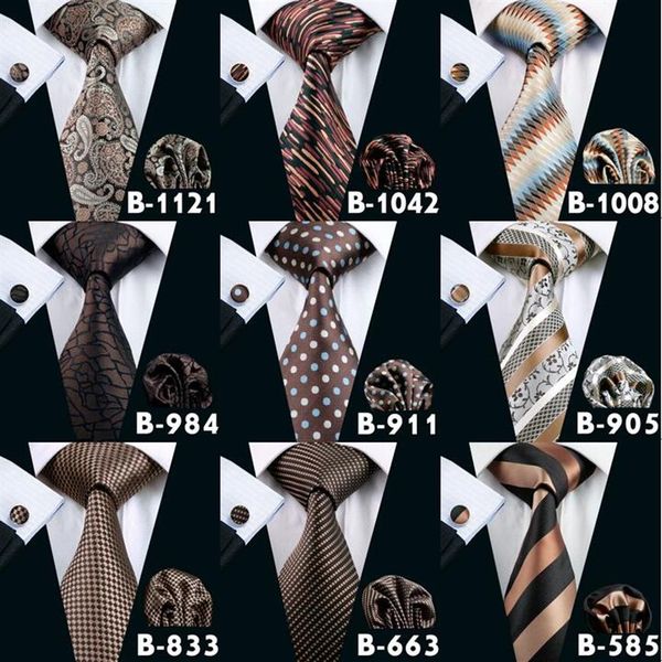 Set di cravatte da uomo marroni Accessori moda economici di alta qualità Cravatte classiche per adulti per cravatte da uomo 196p