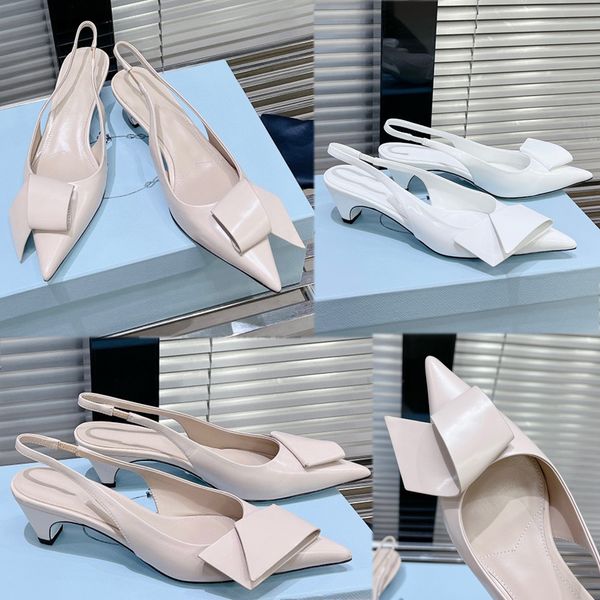 2023s nuovo modello Primavera Estate Donna Tacchi di lusso Tacchi slingback Tacchi medi Tacchi a punta Tacchi a punta Tacchi alti Tomaia con logo Business Sandali professionali