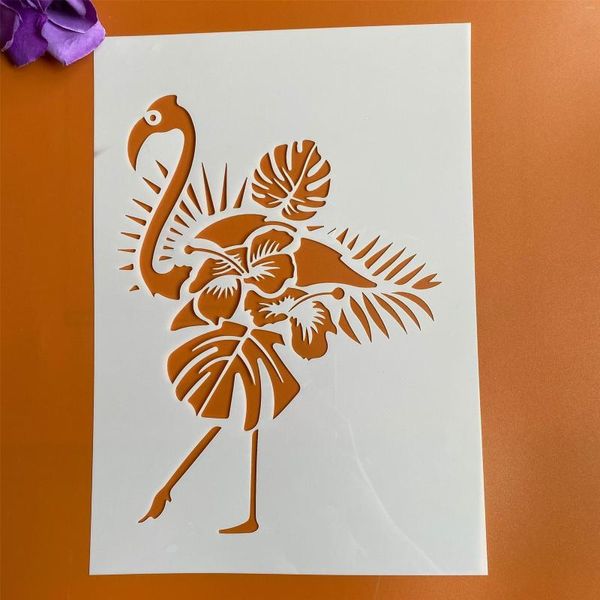 Pişirme Kalıpları A4 29 21cm DIY Şablonlar Duvar Boyama Scrapbook Boyama Kabartma Dekoratif Kağıt Kartı Şablonu Hayvan Flamingo