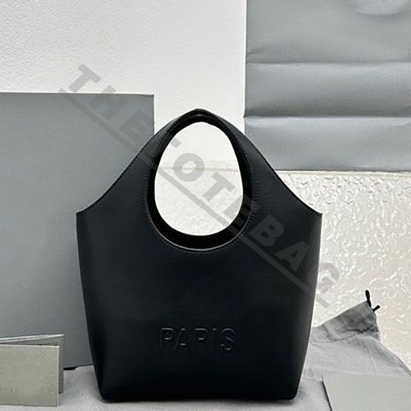 Mary Kate XS Tote Bag in borse in pelle morbida nera Due maniglie Logo di Parigi in rilievo ad alta frequenza su borse da design di lusso da donna anteriori borse di lusso