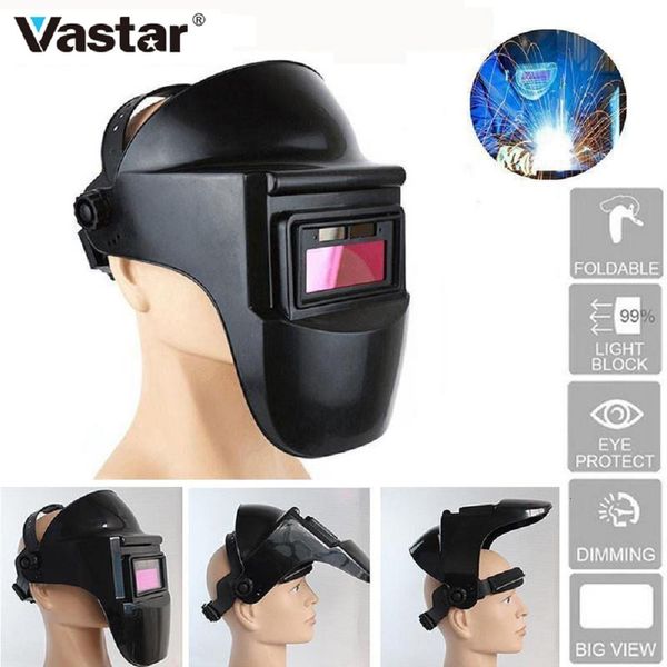 Caschi per saldatura Vastar Helmet Mask Chameleon Vista ampia True Color Solar Power Oscuramento automatico per saldatura ad arco Grind Cut 230428