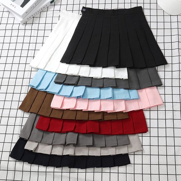 Etekler Etek Siyah Kadınlar Yüksek Bel Yaz Kıyafetleri Vintage Kore Harajuku Kırmızı Bir Çizgi Mini Eam Okulu Kadınlar İçin Kısa Etekler 230504