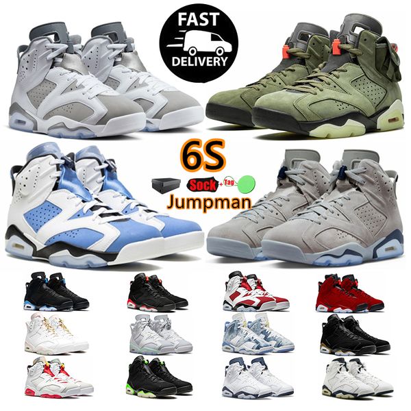 Sapatos de basquete Jumpman 6 6s University Georgetown Midnight Electric Green Navy Cactus Jack Black Infravermelho Maroon Mens Treinadores Esportes Ao Ar Livre Sapatilhas Tamanho 36-47