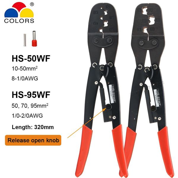 Tang Crimping pensesi 50 70 95mm2 1/02/0AWG Tüp Bootlace Kablo Konektörleri Ferrules Crimper Alicates Elektrik Silgi El Aletleri