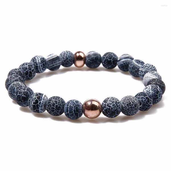 Strand 8 mm Natural Weathered Granite Granite Semiprecious Stone Single Circle Fashion Stretch Bracelet