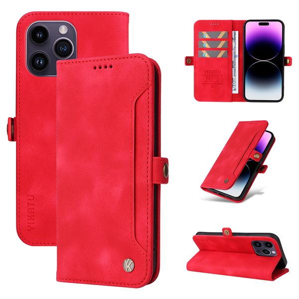 Retro-PU-Leder Flip Stand Wallet Cases für iPhone 14 Pro Max 13 12 11 XS XR X 8 7 Plus Stoßfeste Kartensteckplätze Halter Kartentasche Tasche Telefonabdeckung