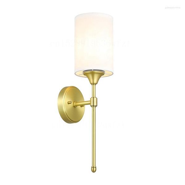 Lampada da parete American Retro per paralumi in tessuto Decorazioni per il bagno Luce per specchio Camera da letto Scale Apparecchio moderno per applique in metallo a LED