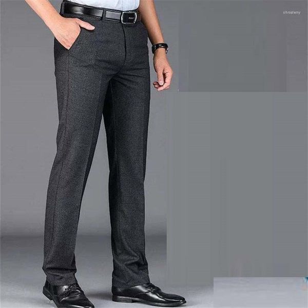 Herrenanzüge 2023 Lässige Anzughose für Herren Fit Slim Male Business Schwarz Elastische Gerade Taille Dünne Hose